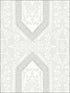 Neoclassic Scroll wallpaper in white soft grey grey color - pattern number RM30910 - by Casa Mia in the Zinc by Casa Mia collection