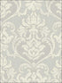Antique Damask wallpaper in grey cream color - pattern number RM31208 - by Casa Mia in the Zinc by Casa Mia collection