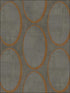 Metallic Circles fabric in dark grey gold color - pattern number RM70006 - by Casa Mia in the Zircon collection