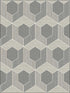 3D Hexagon fabric in grey color - pattern number RM70408 - by Casa Mia in the Zircon collection
