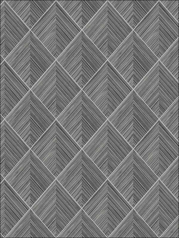3D Pyramid Grasscloth wallpaper in soft black color - pattern number RM71000 - by Casa Mia in the Zircon collection