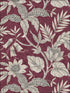 Rainforest Leaves fabric in cranberry and stone color - pattern number RY30201 - by Seabrook in the Boho Rhapsody collection