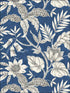 Rainforest Leaves fabric in sapphire and brushed ebony color - pattern number RY30202 - by Seabrook in the Boho Rhapsody collection