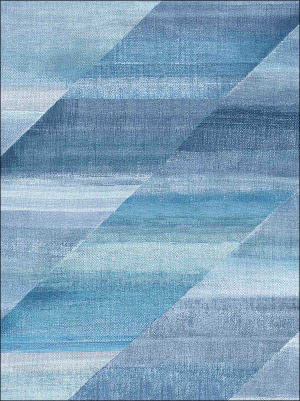 Rainbow Diagonals fabric in washed denim and cerulean color - pattern number RY30302 - by Seabrook in the Boho Rhapsody collection