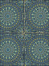 Mandala Boho Tile wallpaper in navy blue and dandelion color - pattern number RY30712 - by Seabrook in the Boho Rhapsody collection