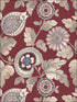 Calypso Paisley Leaf wallpaper in cabernet and coral color - pattern number RY31201 - by Seabrook in the Boho Rhapsody collection