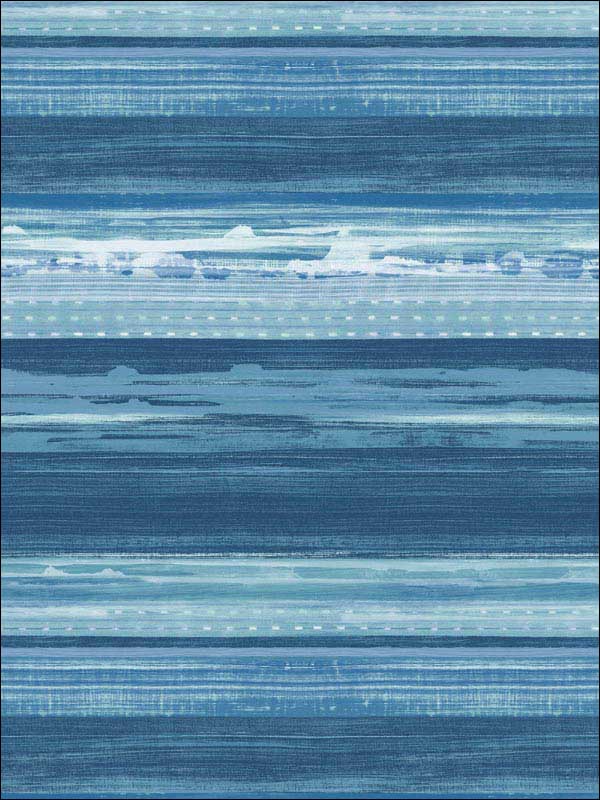 Horizon Brushed Stripe wallpaper in washed denim and sky blue color - pattern number RY31302 - by Seabrook in the Boho Rhapsody collection