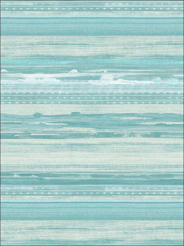 Horizon Brushed Stripe wallpaper in teal seafoam and ivory color - pattern number RY31304 - by Seabrook in the Boho Rhapsody collection