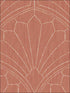 Scallop Medallion wallpaper in redwood and ivory color - pattern number RY31501 - by Seabrook in the Boho Rhapsody collection