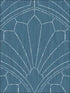 Scallop Medallion wallpaper in steel blue and ivory color - pattern number RY31502 - by Seabrook in the Boho Rhapsody collection