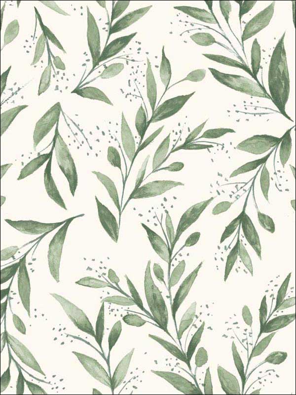 Magnolia Home Olive Branch Peel and Stick fabric in olive grove color - pattern number PSW1001RL - by Magnolia Home by Joanna Gaines in the Magnolia Home Peel and Stick Wallpaper collection