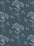Magnolia Home Wildflower Peel and Stick fabric in white and blue color - pattern number PSW1154RL - by Magnolia Home by Joanna Gaines in the Magnolia Home Peel and Stick Wallpaper collection