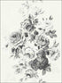 Magnolia Home Tea Rose Peel and Stick fabric in white and black color - pattern number PSW1157RL - by Magnolia Home by Joanna Gaines in the Magnolia Home Peel and Stick Wallpaper collection