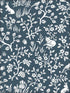 Magnolia Home Fox and Hare Peel and Stick wallpaper in navy color - pattern number PSW1166RL - by Magnolia Home by Joanna Gaines in the Magnolia Home Peel and Stick Wallpaper collection