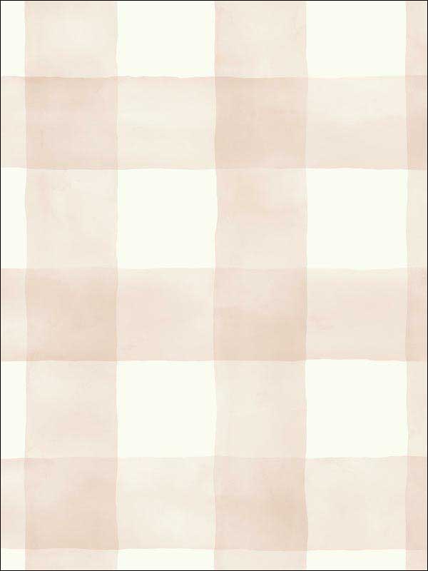 Magnolia Home Watercolor Check Peel and Stick wallpaper in pink color - pattern number PSW1170RL - by Magnolia Home by Joanna Gaines in the Magnolia Home Peel and Stick Wallpaper collection
