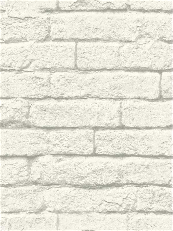 Magnolia Home Brick and Mortar Peel and Stick wallpaper in white color - pattern number PSW1174RL - by Magnolia Home by Joanna Gaines in the Magnolia Home Peel and Stick Wallpaper collection