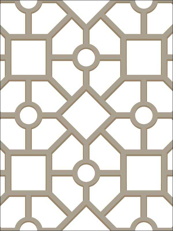 Hedgerow Trellis Peel and Stick wallpaper in taupe and gold color - pattern number PSW1026RL - by York in the York Premium Peel and Stick Tropics Wallpaper collection