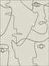 Pablo Portraits Peel and Stick fabric in linen and charcoal color - pattern number PSW1055RL - by York in the York Premium Peel and Stick Line Art Wallpaper collection