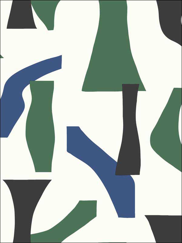 Modernist Peel and Stick fabric in green and blue color - pattern number PSW1057RL - by York in the York Premium Peel and Stick Geometrics Wallpaper collection