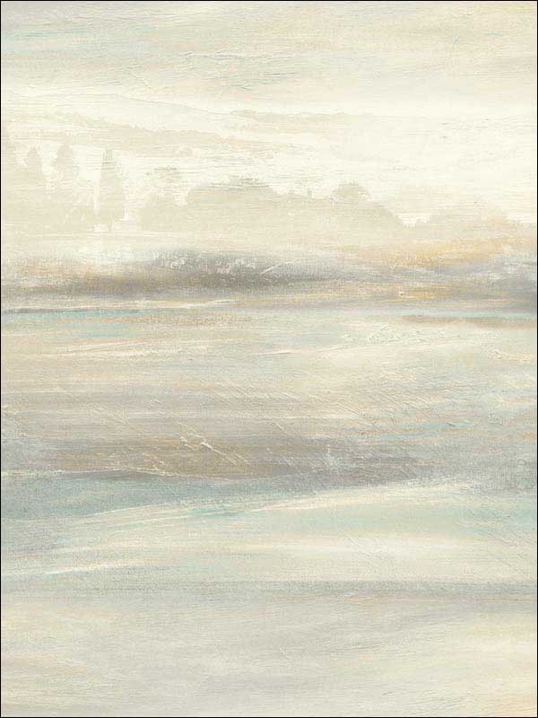 Soothing Mists Scenic Peel and Stick fabric in blue and beige color - pattern number PSW1098RL - by York in the York Premium Peel and Stick Simply Candice Wallpaper collection