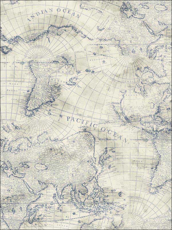 Coastal Map Peel and Stick wallpaper in blue and beige color - pattern number PSW1132RL - by York in the York Premium Peel and Stick Coastal Wallpaper collection