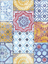 Colorful Moroccan Tile Peel and Stick fabric in multicolored color - pattern number NW30001 - by NextWall in the Peel and Stick Wallpaper by Nextwall collection