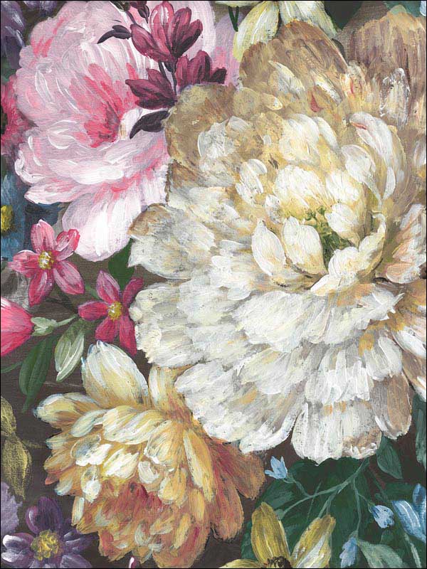 Blooming Floral Peel and Stick wallpaper in multicolored color - pattern number NW32700 - by NextWall in the Peel and Stick Wallpaper by Nextwall collection