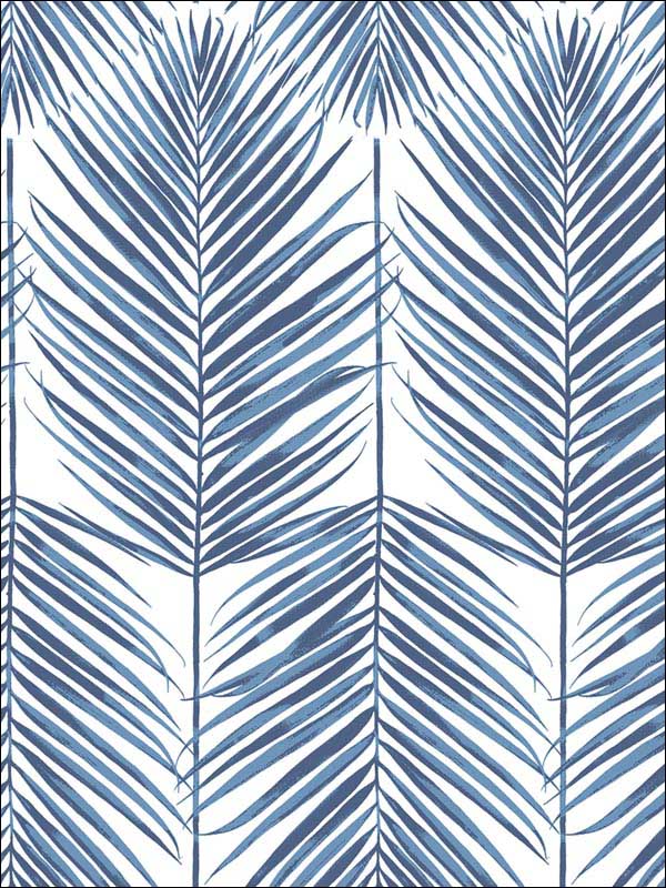 Paradise Palm Peel and Stick wallpaper in coastal blue color - pattern number NW33002 - by NextWall in the Peel and Stick Wallpaper by Nextwall collection