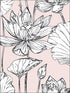 Lotus Floral Peel and Stick wallpaper in blush and ebony color - pattern number NW33101 - by NextWall in the Peel and Stick Wallpaper by Nextwall collection