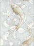 Koi Fish Peel and Stick wallpaper in metallic champagne and gray color - pattern number NW33208 - by NextWall in the Peel and Stick Wallpaper by Nextwall collection