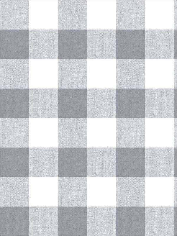 Picnic Plaid Peel and Stick wallpaper in gray and white color - pattern number NW34508 - by NextWall in the Peel and Stick Wallpaper by Nextwall collection