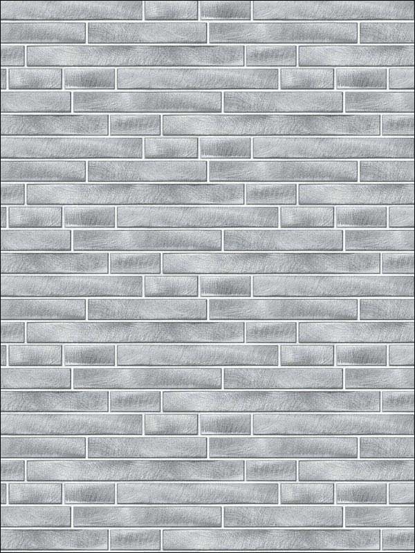 Brushed Metal Tile Peel and Stick wallpaper in silver color - pattern number NW34608 - by NextWall in the Peel and Stick Wallpaper by Nextwall collection