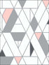Kaleidoscope Peel and Stick wallpaper in pink and charcoal color - pattern number NW34701 - by NextWall in the Peel and Stick Wallpaper by Nextwall collection