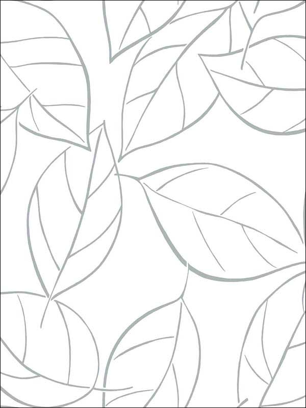 Tossed Leaves Peel and Stick wallpaper in daydream gray color - pattern number NW36508 - by NextWall in the Peel and Stick Wallpaper by Nextwall collection