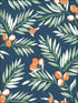 Citrus Branch Peel and Stick wallpaper in navy sage and orange color - pattern number NW36702 - by NextWall in the Peel and Stick Wallpaper by Nextwall collection