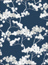 Cyprus Blossom Peel and Stick fabric in navy blue and gray color - pattern number NW37202 - by NextWall in the Peel and Stick Wallpaper by Nextwall collection