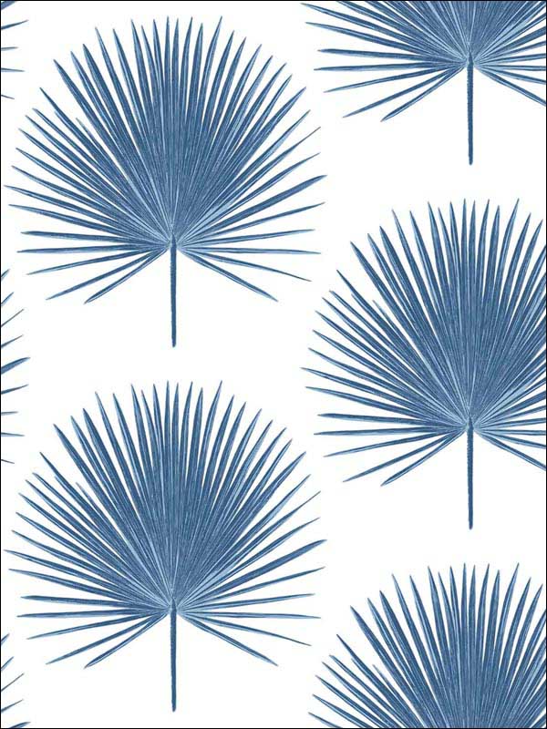 Palmetto Palm Peel and Stick wallpaper in coastal blue color - pattern number NW37502 - by NextWall in the Peel and Stick Wallpaper by Nextwall collection