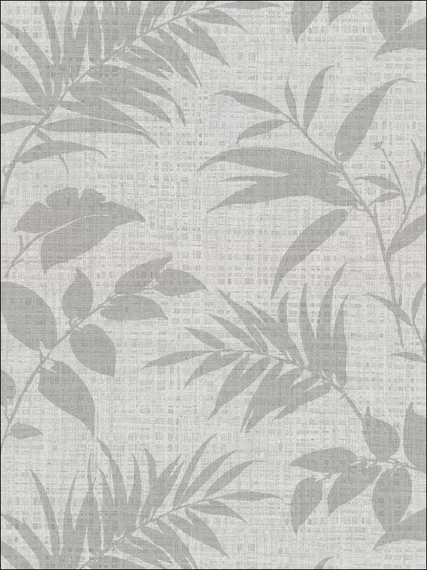 Chandler Botanical Faux Grasscloth fabric in light grey color - pattern number 2921-50800 - by Warner in the Warner Textures IX 2754 Mainstreet collection