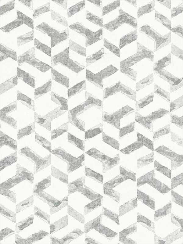 Instep Abstract Geometric fabric in platinum color - pattern number 2902-25501 - by A Street Prints in the Theory collection