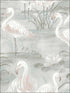Everglades Flamingos fabric in grey color - pattern number 3120-13603 - by Chesapeake in the Sanibel collection