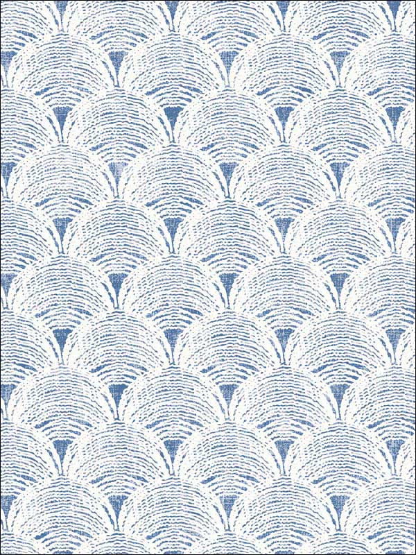 Santiago Scalloped fabric in blue color - pattern number 3120-13654 - by Chesapeake in the Sanibel collection