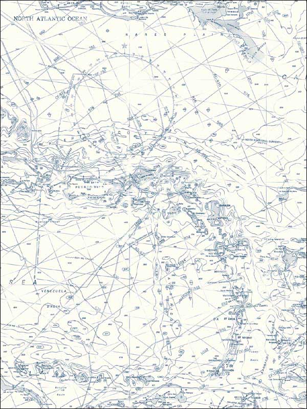 Charts Map fabric in navy color - pattern number 3120-16178 - by Chesapeake in the Sanibel collection