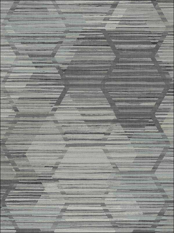 Jabari Geometric Faux Grasscloth fabric in charcoal color - pattern number 2949-60500 - by A Street Prints in the Imprint collection