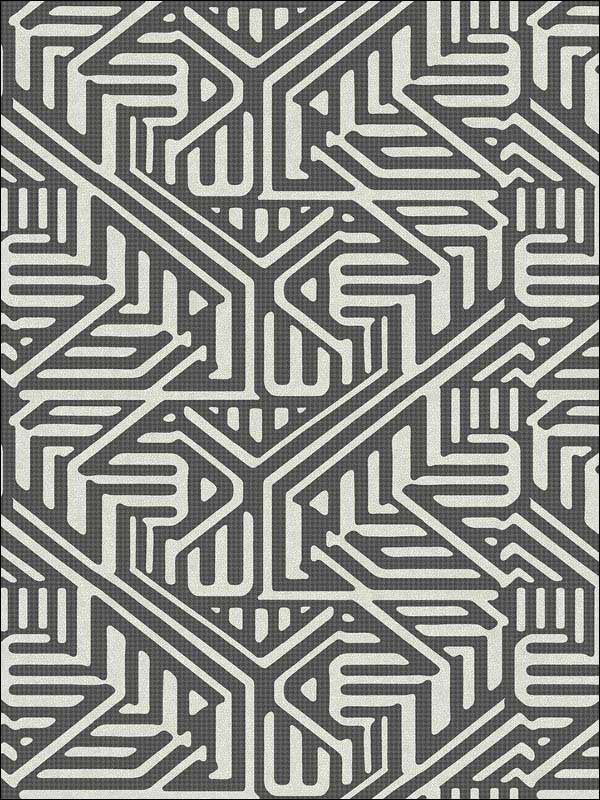 Nambiti Geometric fabric in black color - pattern number 2949-60600 - by A Street Prints in the Imprint collection