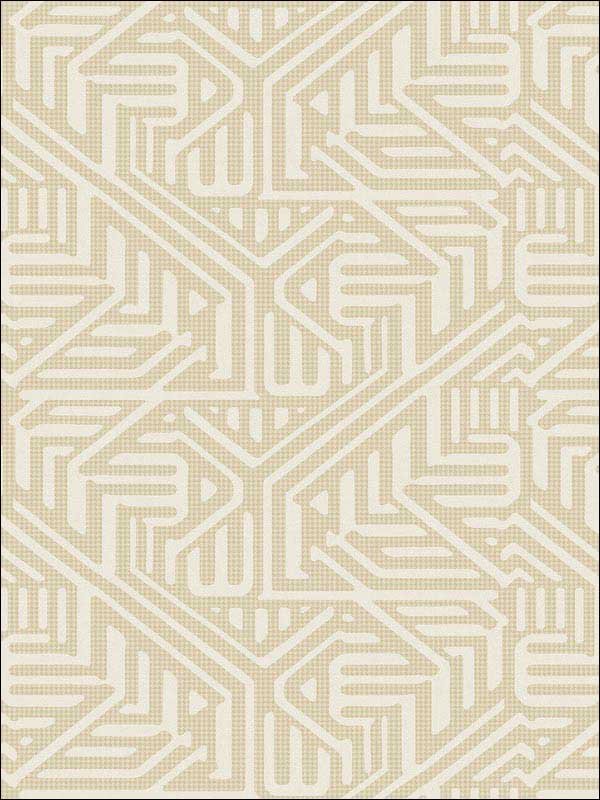 Nambiti Geometric fabric in cream color - pattern number 2949-60605 - by A Street Prints in the Imprint collection
