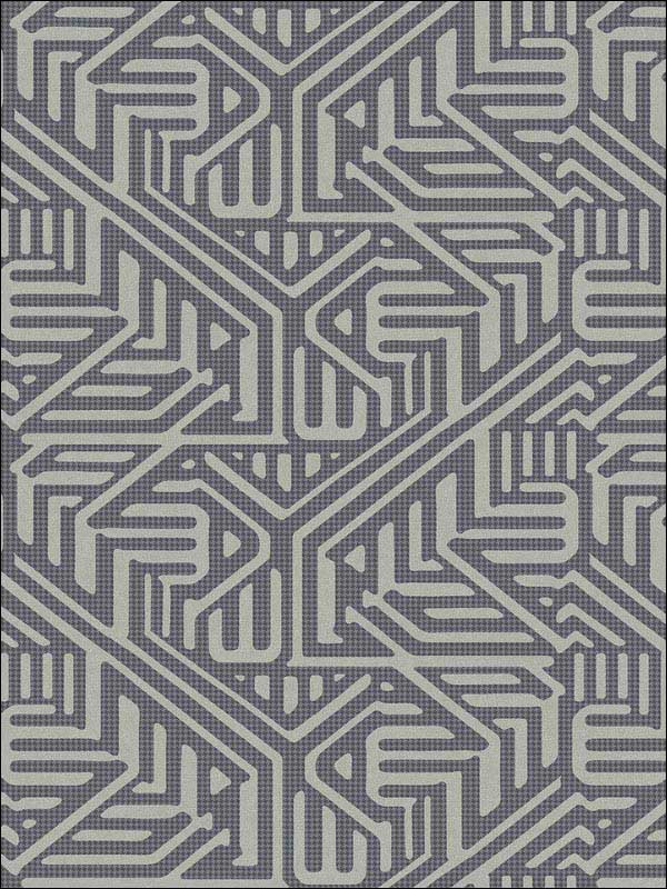 Nambiti Geometric fabric in charcoal color - pattern number 2949-60610 - by A Street Prints in the Imprint collection