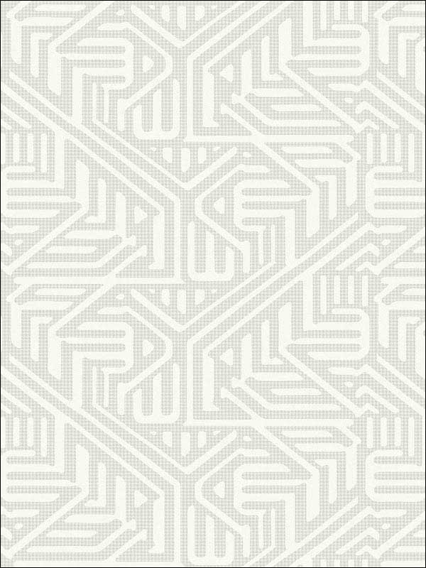 Nambiti Geometric fabric in light grey color - pattern number 2949-60618 - by A Street Prints in the Imprint collection