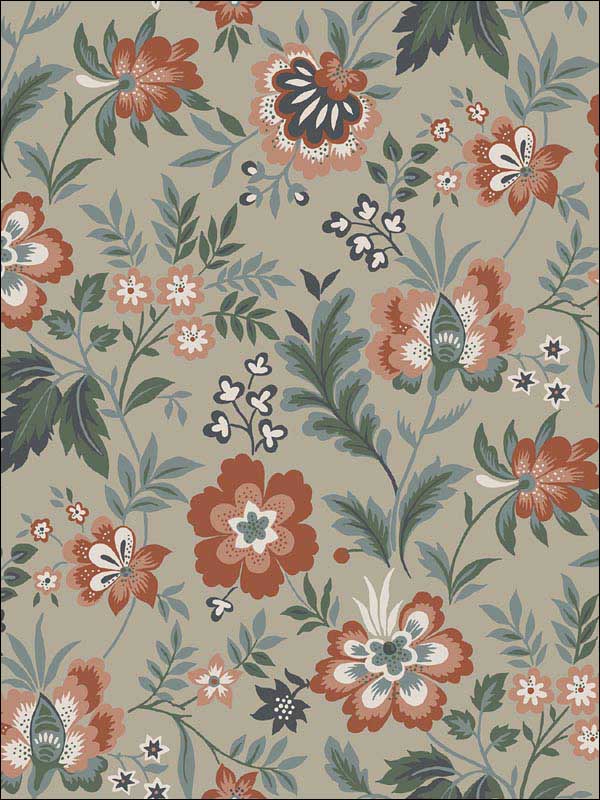 Athena Floral wallpaper in beige color - pattern number 2948-28001 - by A Street Prints in the Spring collection