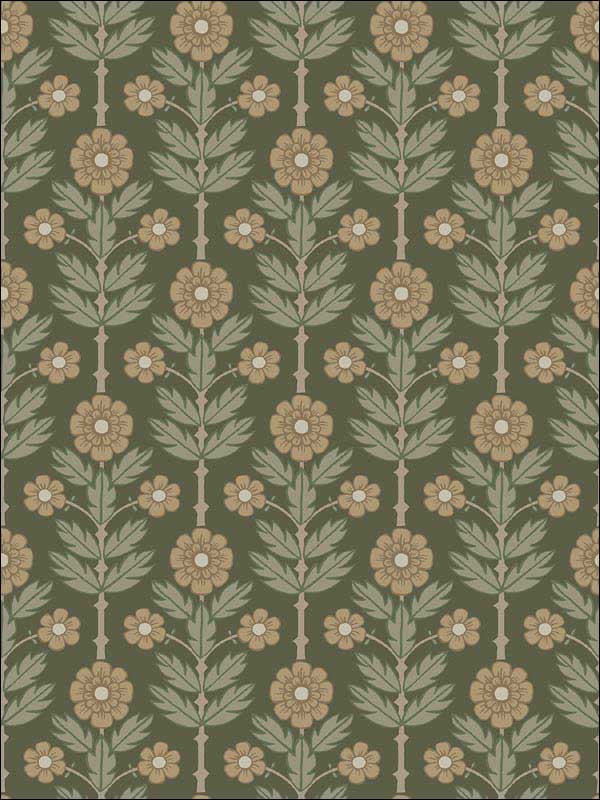 Aya Floral wallpaper in green color - pattern number 2948-28009 - by A Street Prints in the Spring collection