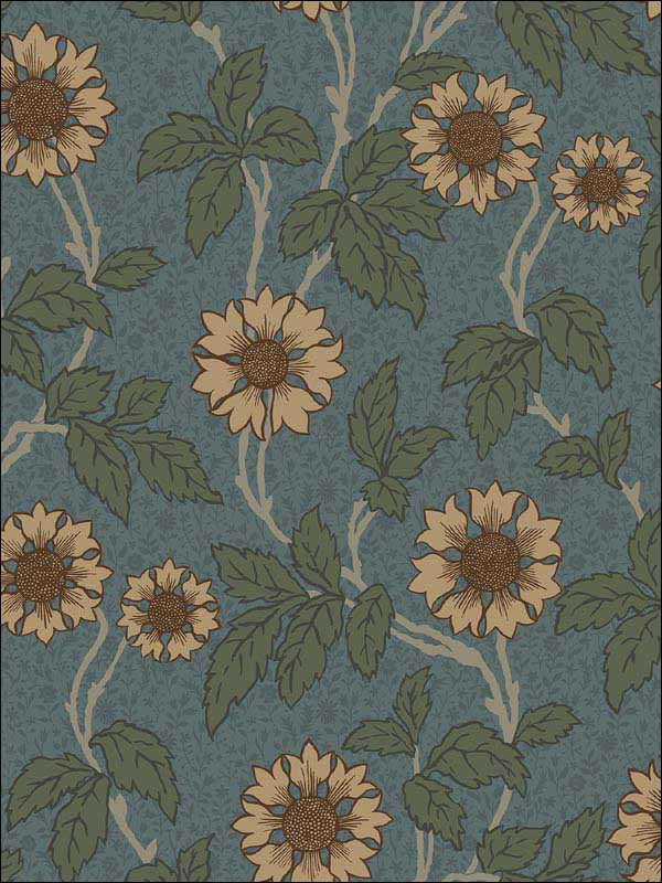 Leilani Floral wallpaper in blue color - pattern number 2948-28023 - by A Street Prints in the Spring collection